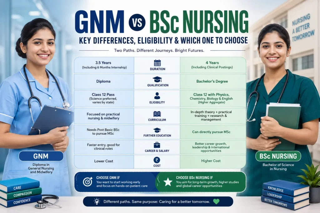 GNM vs BSc Nursing: Key Differences, Eligibility, and Which One to Choose