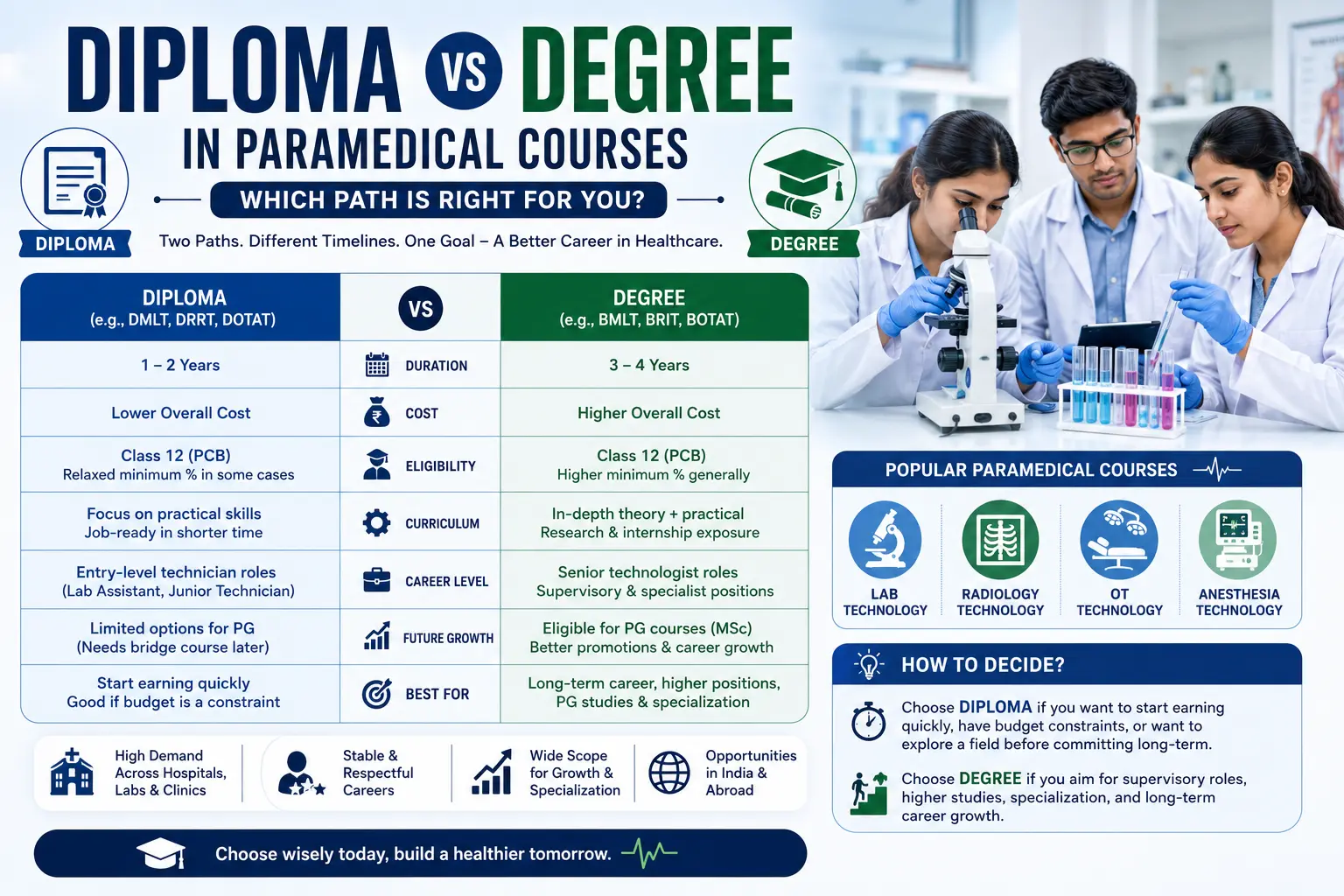 Diploma vs Degree in Paramedical Courses: Which Path Is Right for You?