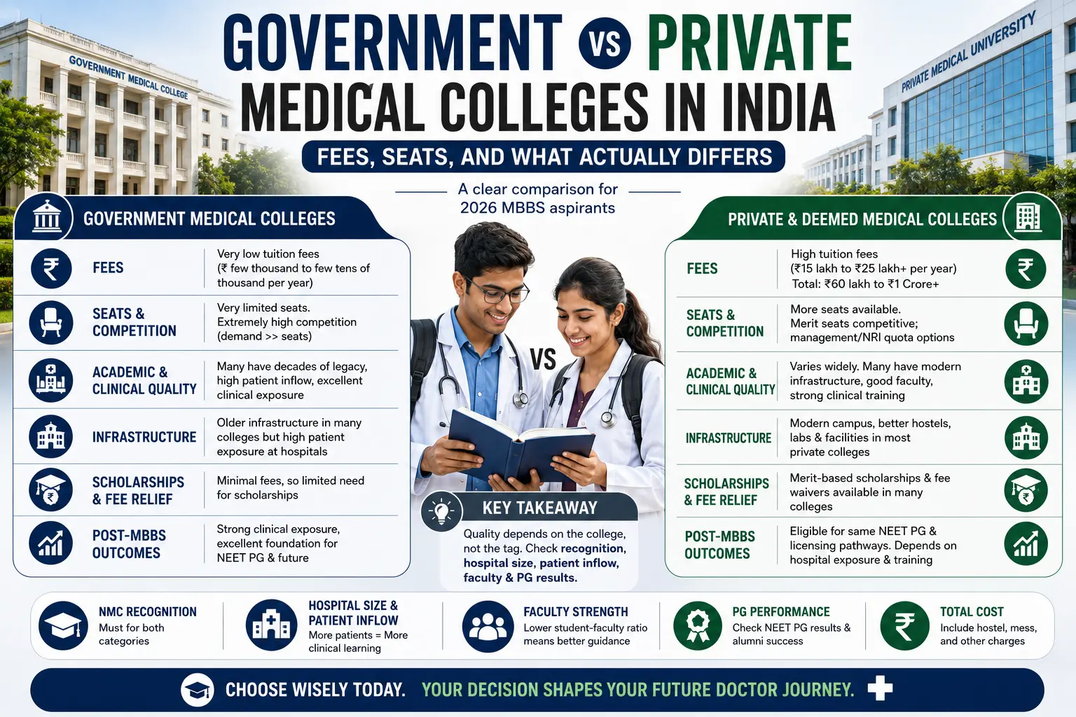 Government vs Private Medical Colleges in India: Fees, Seats, and What Actually Differs