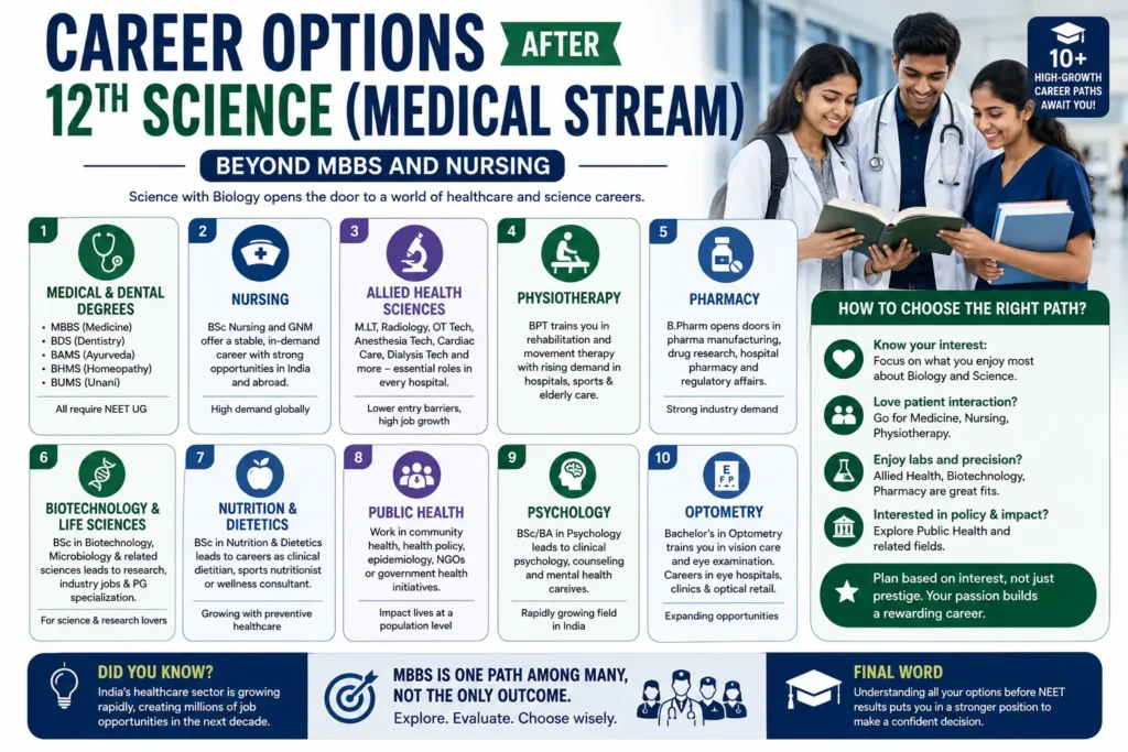 Career Options After 12th Science (Medical Stream): Beyond MBBS and Nursing